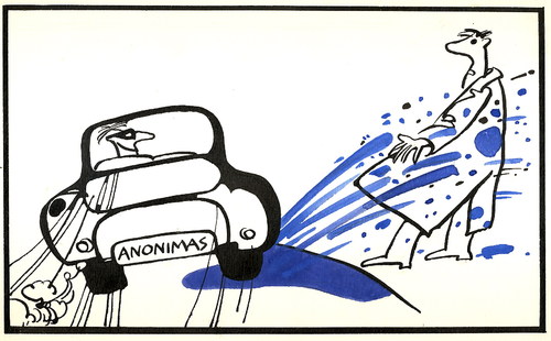Cartoon: ANONYM (medium) by Kestutis tagged tinte,ink,lithuania,siaulytis,kestutis,sluota,anonym