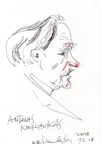 Cartoon: Antanas Kmieliauskas (medium) by Kestutis tagged art,kunst,sketch,kestutis,lithuania