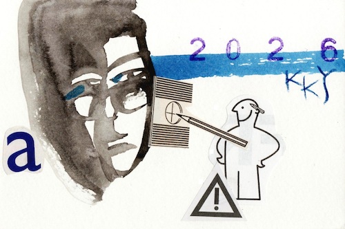 Cartoon: artist (medium) by Kestutis tagged artist,furniture,dada,collage,postcard,art,kunst,ikea,kestutis,lithuania,building,adventure