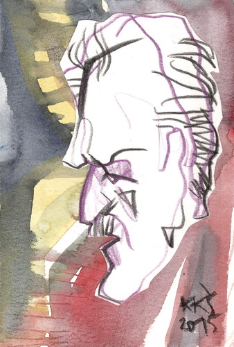 Cartoon: Artist Ceslovas Polonskis (medium) by Kestutis tagged dada,postcard,art,kunst,sketch,kestutis,lithuania