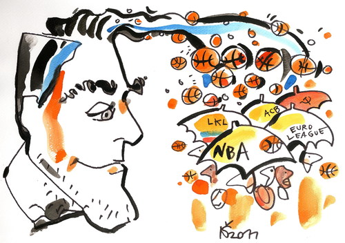 Cartoon: Arvydas Sabonis (medium) by Kestutis tagged basketball,sports,fans