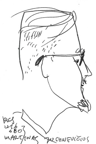 Cartoon: Cartoonist Martynas Juchnevicius (medium) by Kestutis tagged cartoonist,art,kestutis,lithuania,sketch