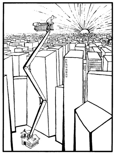 Cartoon: CITY AND MAN (medium) by Kestutis tagged city,man,kestutis,lithuania,competition,catalog,home