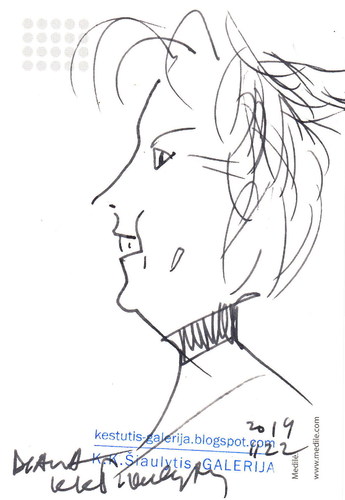 Cartoon: Diana and Germanas (medium) by Kestutis tagged portrait,sketch,art,kunst,kestutis,lithuania