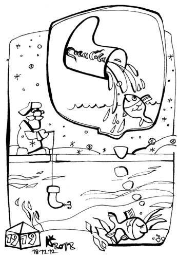 Cartoon: Fish dreams of Santa Claus gifts (medium) by Kestutis tagged fisherman,fischer,coca,kestutis,weihnachten,christmas,winter,nature,gift,claus,santa,dreams,fish
