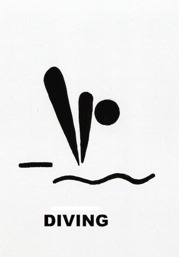 Cartoon: Interpretation of signs. Diving (medium) by Kestutis tagged interpretation,olympic,games,water,summer,paris,2024,sport,kestutis,lithuania,signs,diving