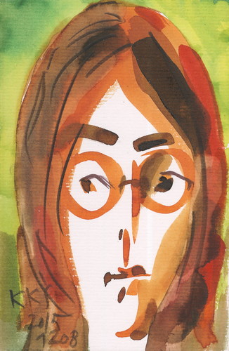 Cartoon: John Lennon (medium) by Kestutis tagged postcard,john,lennon,england,beatles,music,kestutis,lithuania