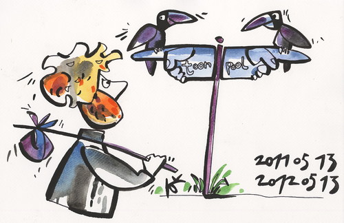 Cartoon: KESTUTIS AND TOONPOOL (medium) by Kestutis tagged kestutis,bird,rook,cartoon,toonpool