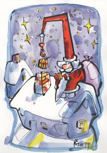 Cartoon: MERRY CHRISTMAS! (medium) by Kestutis tagged claus,santa,weihnachtsmann,year,new,happy,weihnacht,frohe,christmas,merry
