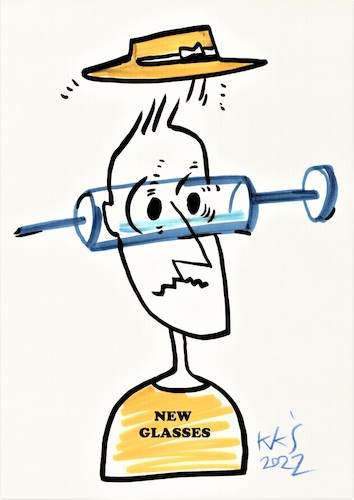 Cartoon: New Australian glasses (medium) by Kestutis tagged australia,glasses,sports,kestutis,lithuania,djakovic,vaccine,omikron,pandemie,corona