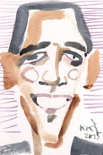 Cartoon: Obama (medium) by Kestutis tagged president,obama,usa,kestutis,lithuanaia,portrait