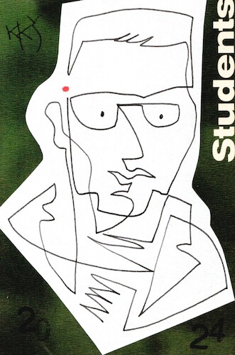 Cartoon: One-line portrait 2 (medium) by Kestutis tagged oneline,portrait,dada,postcard,kestutis,lithuania,art,kunst