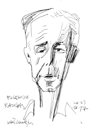 Cartoon: Painter Eugenijus Raugas (medium) by Kestutis tagged painter,sketch,art,kunst,kestutis,lithuania