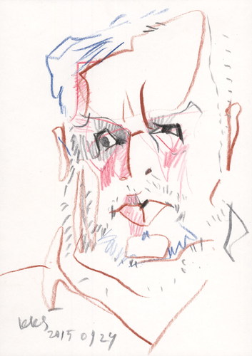 Cartoon: Painter Saulius (medium) by Kestutis tagged painter,sketch,portrait,kestutis,lithuania