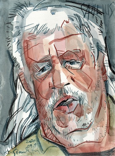 Cartoon: Painter Saulius Kruopis (medium) by Kestutis tagged sketch,expressionist,painter,nidden,kestutis,lithuania