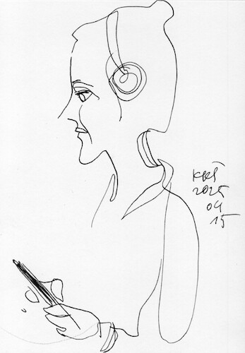 Cartoon: Painters Posers and Pencils 4 (medium) by Kestutis tagged painter,sketch,model,kestutis,lithuania,art,kunst