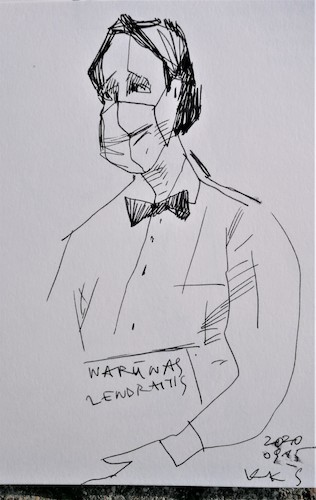Cartoon: People with masks 2 (medium) by Kestutis tagged sketch,people,mask,kestutis,lithuania