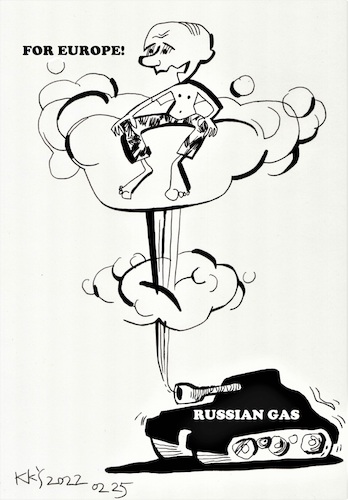 Cartoon: Putins gas for Europe (medium) by Kestutis tagged putin,europe,gas,war,russia,ukraine,kestutis,lithuania