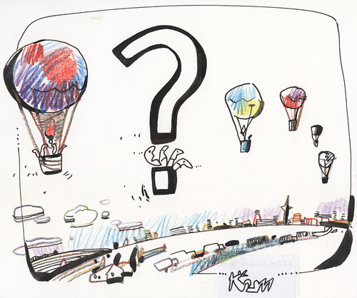Cartoon: question (medium) by Kestutis tagged question,kestutis,lithuania,balloon,air