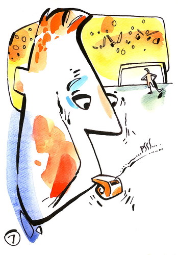 Cartoon: REFEREE WHISTLE (medium) by Kestutis tagged referee,whistle,football,soccer,fußball,sport,kestutis,siaulytis,lithuania,adventure