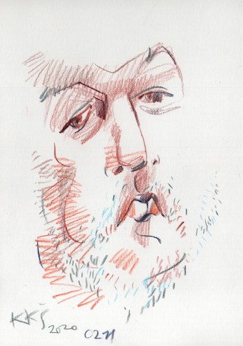 Cartoon: Saulius Kruopis (medium) by Kestutis tagged sketch,art,kunst,kestutis,lithuania