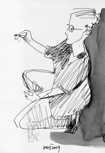 Cartoon: Sketch art. Artist and model 15 (medium) by Kestutis tagged sketch,artist,model,kestutis,lithuania,art,kunst