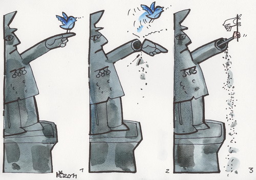 Cartoon: TWITTER (medium) by Kestutis tagged twitter,internet,revolution,technology
