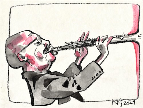 Cartoon: Vytautas Labutis (medium) by Kestutis tagged jazz,musician,kestutis,lithuania