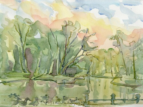 Cartoon: Watercolor plein air 1 (medium) by Kestutis tagged watercolor,pleinair,kestutis,lithuania