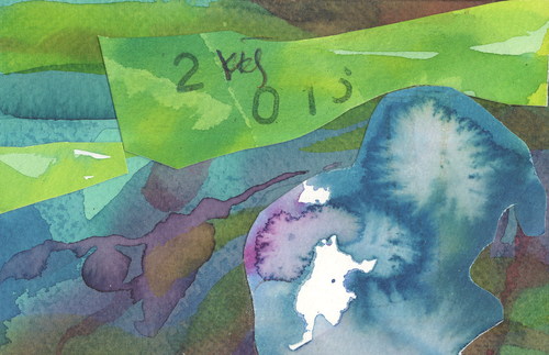 Cartoon: Watercolor puzzle 2 (medium) by Kestutis tagged dada,postcard,watercolor,kestutis,lithuania,puzzle