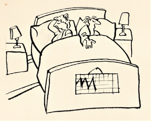 Cartoon: Without words (medium) by Kestutis tagged without,words,kestutis,lithuania,man,woman,bed