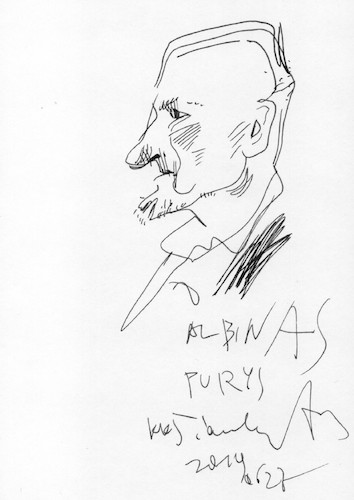 Cartoon: Albinas Purys (medium) by Kestutis tagged sketch,kestutis,lithuania