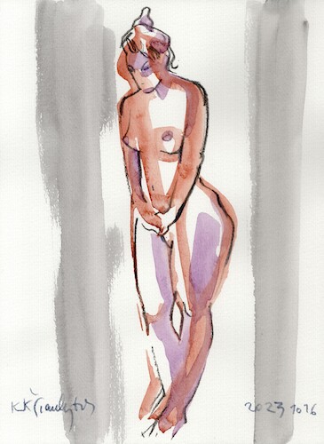 Cartoon: Artist and model 5 (medium) by Kestutis tagged artist,model,sketch,kestutis,lithuania,art,kunst