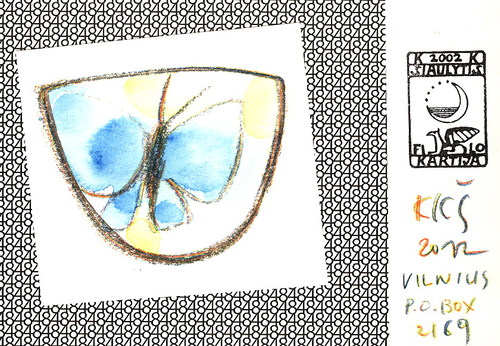 Cartoon: Autopostcard. Journey (medium) by Kestutis tagged lithuania,siaulytis,kestutis,postcard,meer,sea,sun,ship,schiff,butterfly,journey,adventure,art,kunst,watercolor,aquarell