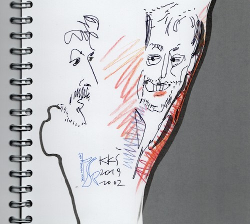 Cartoon: Balcon 3 (medium) by Kestutis tagged spectacle,sketch,kestutis,lithuania