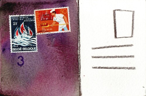 Cartoon: Black humor. A delicious trophy (medium) by Kestutis tagged black,humor,post,briefmarke,stamps,hunting,bakery,kestutis,lithuania,dada,postcard,art,kunst,sports,delicious,trophy