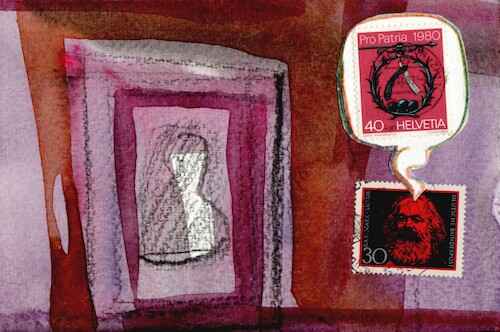 Cartoon: Dreamers (medium) by Kestutis tagged dreamer,art,kunst,marx,churchill,dada,postcard,kestutis,lithuania