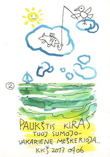 Cartoon: Near the Sea. DADA Humor (medium) by Kestutis tagged dada,poetry,humor,kestutis,lithuania