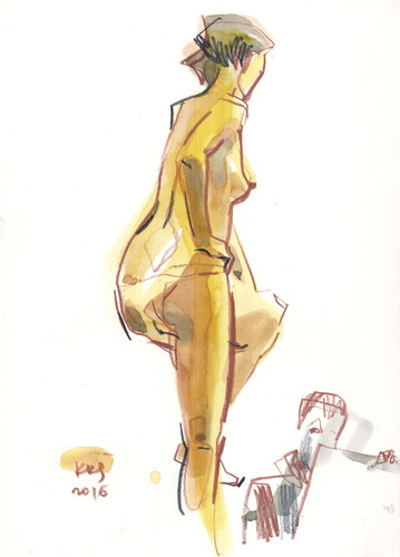 Cartoon: Sketch. Artist and model 15 (medium) by Kestutis tagged sketch,artist,model,kestutis,lithuania