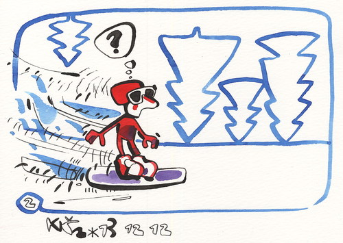 Cartoon: Winter Olympic. Snowboarding (medium) by Kestutis tagged snowboarding,winter,olympic,sports,fir,snow,sochi,2014,kestutis,lithuania