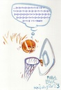 Cartoon: A tireless basketball player (small) by Kestutis tagged slovenia,lithuania,basketball,world,cup,fiba,fan,ball,kestutis