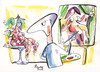 Cartoon: ARTIST AND MODEL (small) by Kestutis tagged artist grape traube man woman herbst autumn brush pinsel model kestutis siaulytis lithuania künstler malerei painting