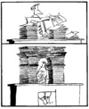 Cartoon: Bureaucrat Triumphal Arch (small) by Kestutis tagged bureaucrat,paper,triumphal,arch,kestutis,lithuania,sluota,adventure,office