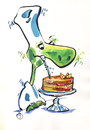 Cartoon: CAKE WITH RUM (small) by Kestutis tagged turtle,cake,rum,kestutis,siaulytis,adventure,chef,food,pirate,strip