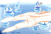 Cartoon: Coast (small) by Kestutis tagged coast,sea,ocean,ship,segelboot,sailboat,dada,man,woman,male,female,kestutis,lithuania