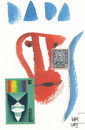Cartoon: DADA (small) by Kestutis tagged dada,art,kunst,postcard,dadaism,stamps,sketch,kestutis,lithuania