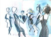 Cartoon: DANCE (small) by Kestutis tagged dance,night,tanzen,nacht,girls,sketch