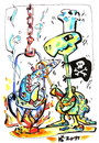 Cartoon: FISH SOUP. TURTLE - PIRATES COOK (small) by Kestutis tagged pirate adventure happening cook turtle fish soup animal