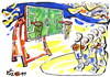 Cartoon: FOOTBASKETBALL (small) by Kestutis tagged basketball,football,humor,fußball,sport,kestutis,lithuania,soccer,fans,happening