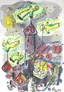 Cartoon: FUNNY NIGHT (small) by Kestutis tagged night,ghost,happening,conviviality,feast,adventure